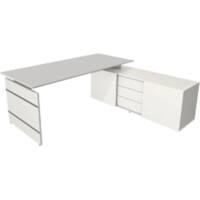 Kerkmann Schreibtisch Form 4 L-Förmig Weiß 1950 x 1770 x 740 mm