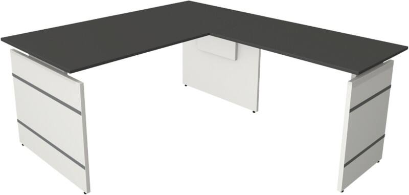 Kerkmann Form 4 Schreibtisch L-förmig Anthrazit Wange 1.600 (B) x 1.800 (T) x 760 (H) mm