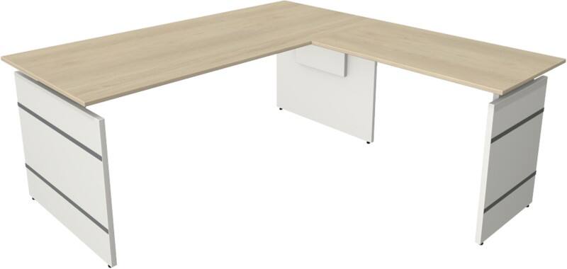 Kerkmann Form 4 Eckschreibtisch L-förmig Ahorn Wange 1.800 (B) x 1.800 (T) x 760 (H) mm