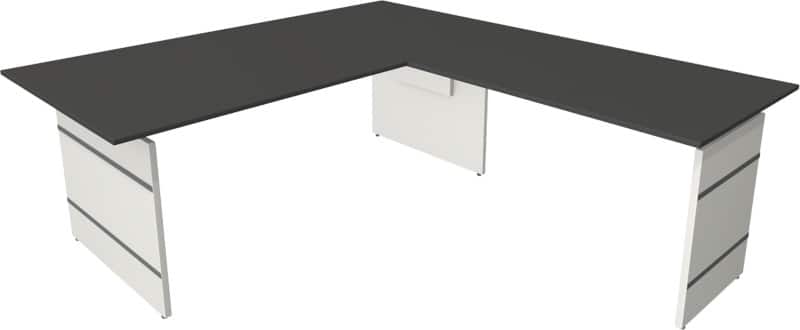 Kerkmann Form 4 Eckschreibtisch L-förmig Anthrazit Wange 2.000 (B) x 2.200 (T) x 760 (H) mm
