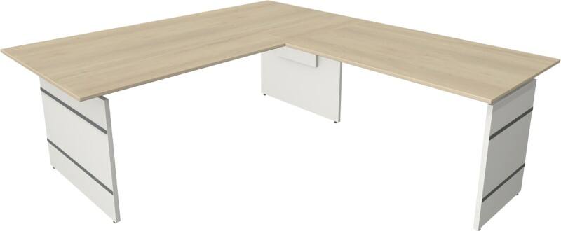 Kerkmann Form 4 Eckschreibtisch L-förmig Ahorn Wange 2.000 (B) x 2.200 (T) x 760 (H) mm