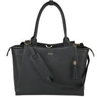 SOCHA Laptoptasche 17,3" Leder Schwarz 44 x 13 x 31,5 cm