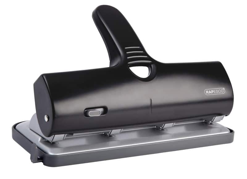 Rapesco Heavy Duty 4 Löcher Locher Aluminium 40 Blatt ALU 40 Schwarz;Silber