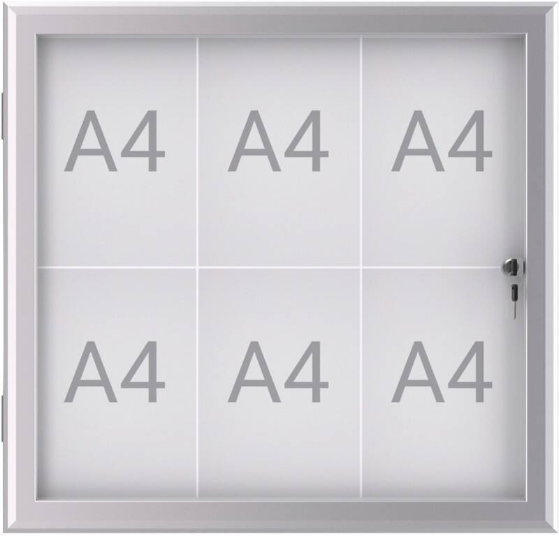 Maul MAULexcite Abschließbarer Schaukasten Magnetisch 6 x A4 Zum Hängen Abschließbar Außen 73,9 (B) x 2,8 (H) cm Silber