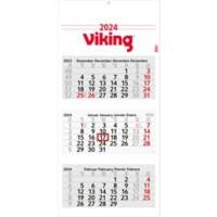 Viking Wandplaner 2024 3 Monate/1 Seite Papier, Pappkarton Blau, Grün Deutsch, Englisch, Französisch, Spanisch