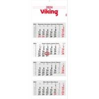 Viking Wandplaner 2024 4 Monate/1 Seite Papier, Pappkarton Blau, Grün Deutsch, Englisch, Französisch, Spanisch 
