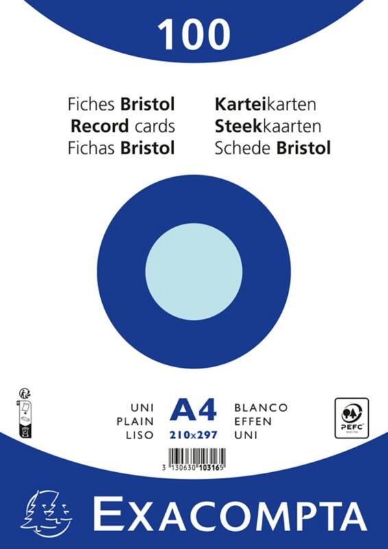 Exacompta Karteikarten DIN A4 Himmelblau 21 x 29,7 x 2,3 cm 10 Stück