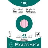 Exacompta Karteikarten 10838SE DIN A5 Rosa 15 x 21,2 x 2,5 cm 10 Stück