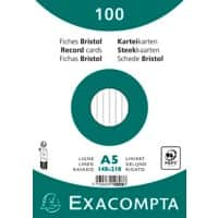 Exacompta Karteikarten 10808SE DIN A5 Weiß 15 x 21,2 x 2,5 cm 10 Stück