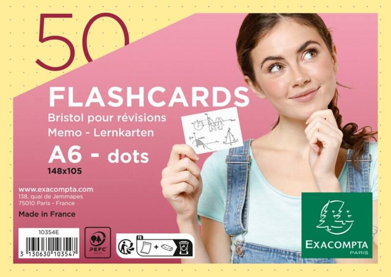 Exacompta Karteikarten 10354E DIN A6 Gelb 10,5 x 14,8 x 1,3 cm 19 Stück