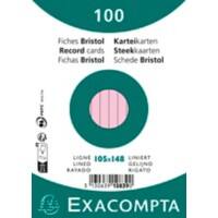 Exacompta Karteikarten 10839SE DIN A6 Rosa 10,7 x 15 x 2,5 cm 20 Stück