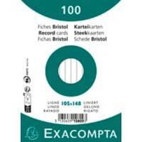 Exacompta Karteikarten 10809SE DIN A6 Weiß 14,8 x 10,5 x 2 cm 20 Stück