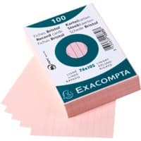 Exacompta Karteikarten 10830SE DIN A7 Rosa 7,4 x 10,5 x 2,3 cm 40 Stück