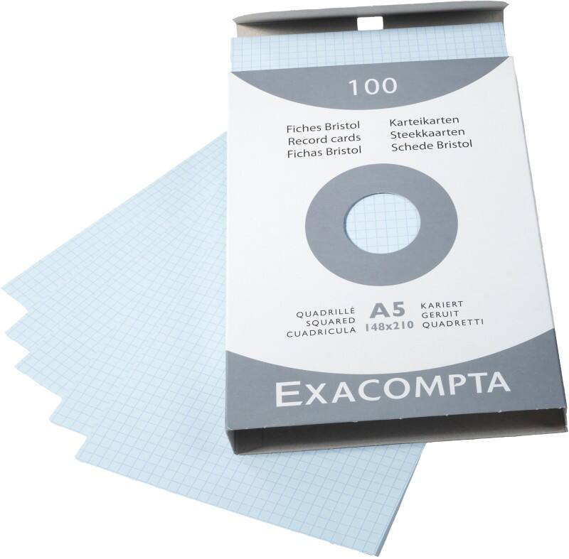 Exacompta Karteikarten 13218E DIN A5 Himmelblau 15 x 21,2 x 2,5 cm