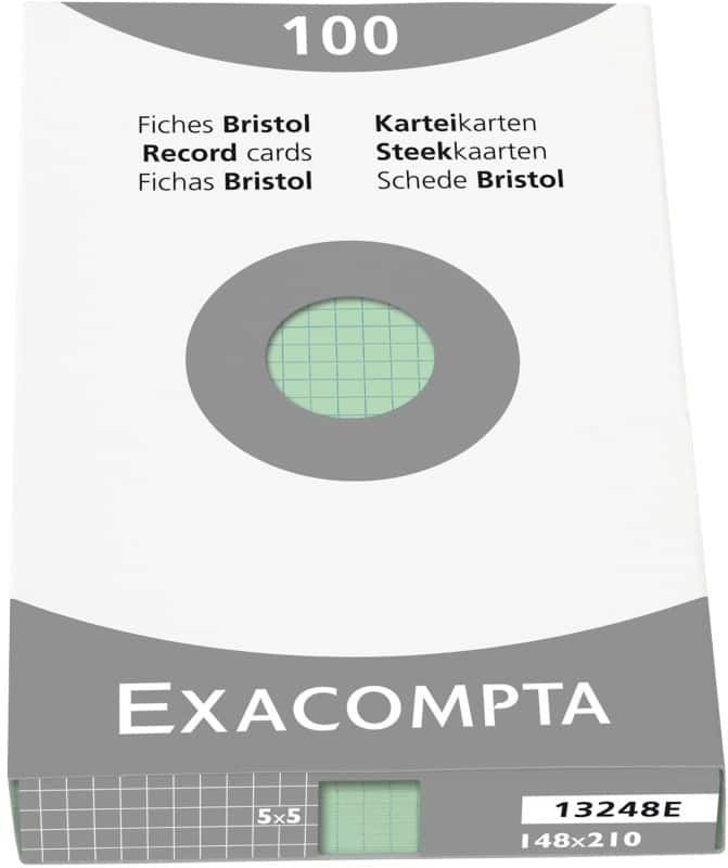 Exacompta Karteikarten 13248E DIN A5 Grün 15 x 21,2 x 2,5 cm