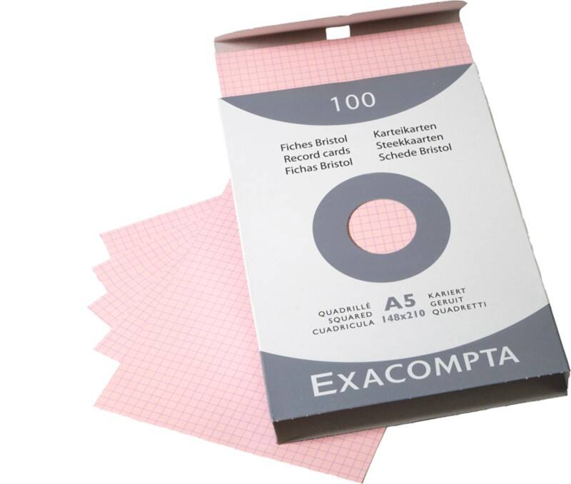 Exacompta Karteikarten 13238E DIN A5 Rosa 15 x 21,2 x 2,5 cm