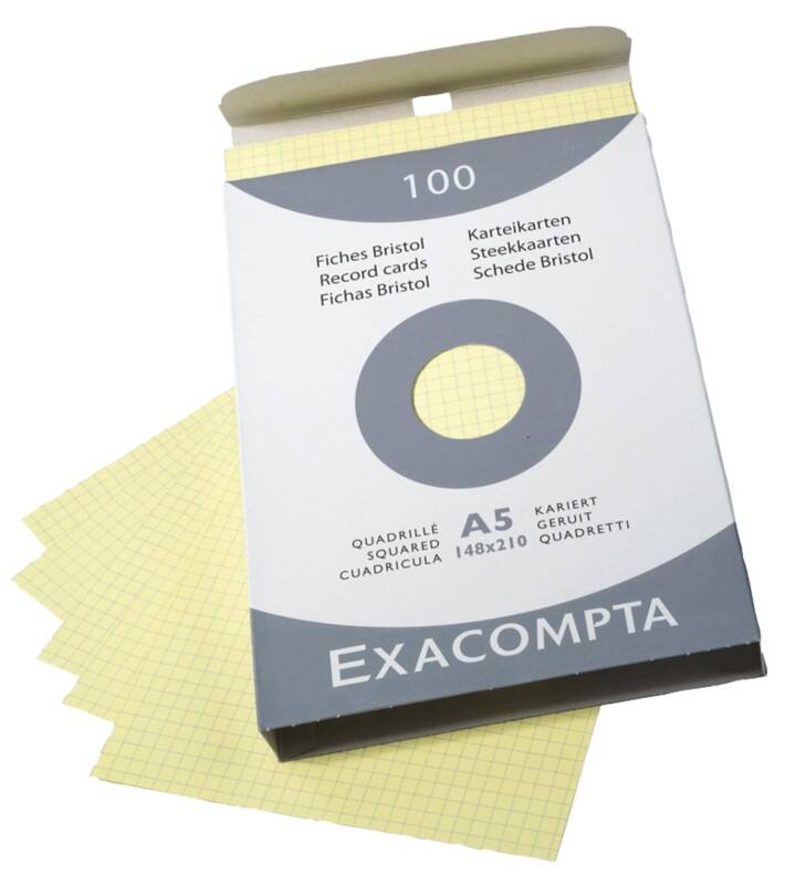 Exacompta Karteikarten 13228E DIN A5 Gelb 15 x 21,2 x 2,5 cm