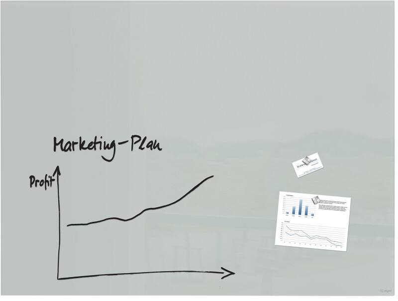 Sigel Artverum Glastafel Magnetisch Einseitig 120 (B) x 90 (H) cm Grau