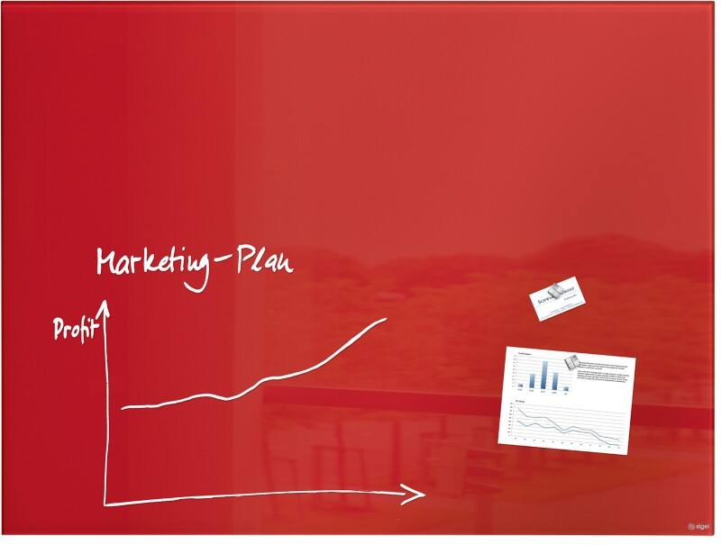 Sigel Artverum Glastafel Magnetisch Einseitig 120 (B) x 90 (H) cm Rot