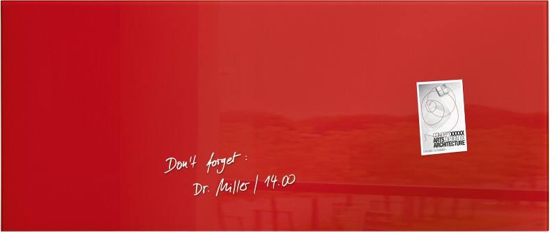 Sigel Artverum Glastafel Magnetisch Einseitig 130 (B) x 55 (H) cm Rot