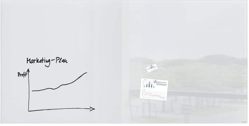 Sigel Artverum Glastafel Magnetisch Einseitig 200 (B) x 100 (H) cm Weiß