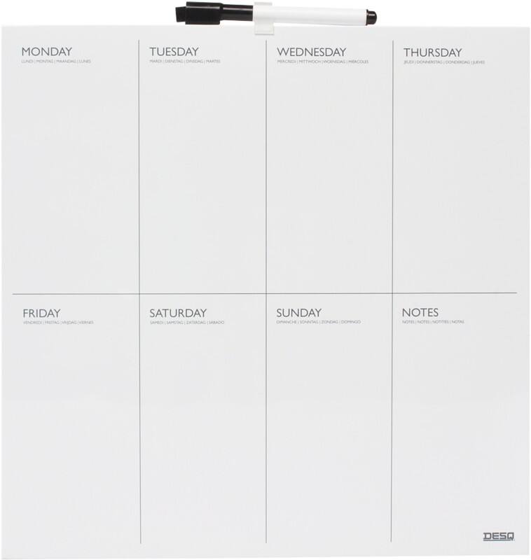 DESQ 4209 Wochenplaner Weiß 35 x 35 cm