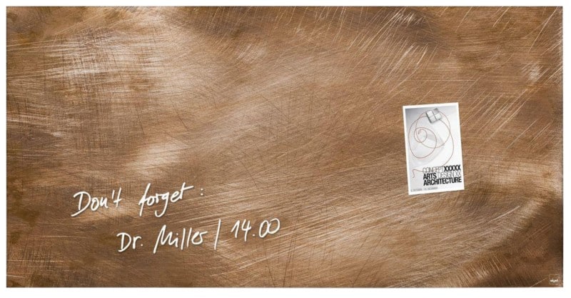 Sigel Artvertum Glastafel Wandmontiert Magnetisch Einseitig 91 (B) x 46 (H) cm Braun