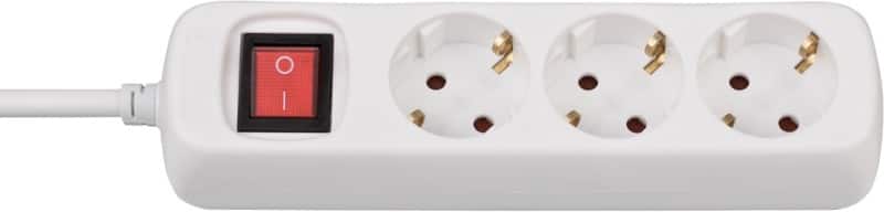 brennenstuhl Steckdosenleiste mit Schalter 1550620413 3-fach 1,4 m Weiß