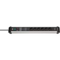 brennenstuhl Premium-Protect-Line Steckdosenleiste mit USB 1391010620 Überspannungsschutz 6-fach 3 m Schwarz, Silber