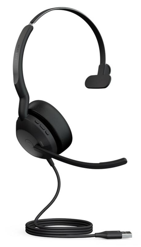 Jabra Evolve2 Verkabelt Headset Kopfbügel USB Mit Bluetooth Active Noise Cancelling Mit Mikrofon Mono Schwarz  