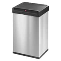 Hailo Big-Box Swing L Abfalleimer mit Schwingdeckel 35 L Silber Kunststoff, Edelstahl