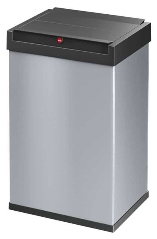 Hailo Big-Box Swing L Abfalleimer mit Schwingdeckel 35 L Silber Kunststoff, Stahl