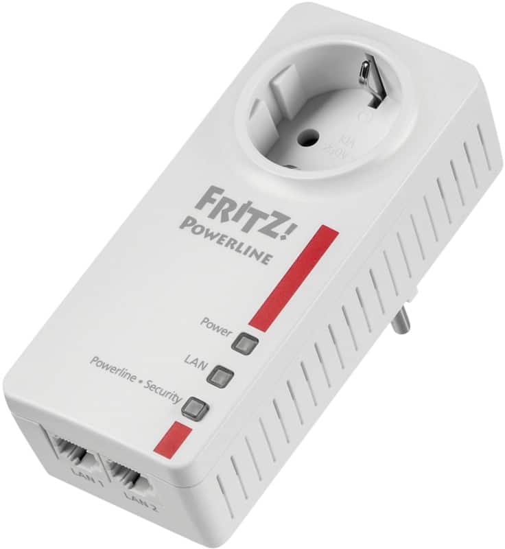 AVM FRITZ! 1220 Powerline-Adapter 1200 Mbit/s 2 x Gigabit-LAN (10/100/1000 Base-T, RJ45-Buchse)