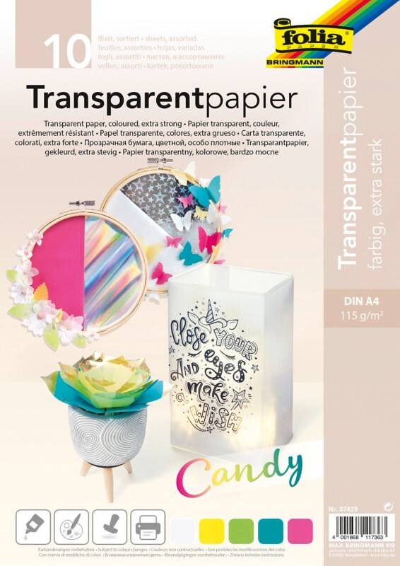 Folia Candy DIN A4 Durchschlagpapier Farbig sortiert 115 g/m² 10 Blatt