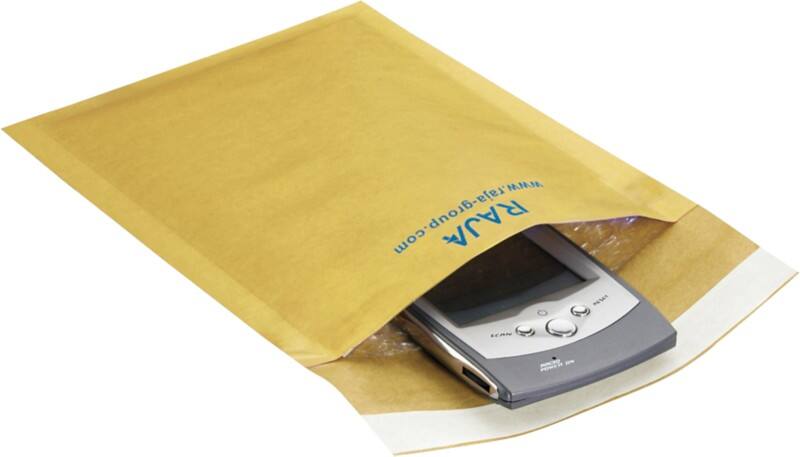RAJA Luftpolster-Luftpolster-Versandtaschen Braun Ohne Fenster 300 (B) x 440 (H) mm Verschlusslasche 75 g/m² Recycelt 95% 100 Stück