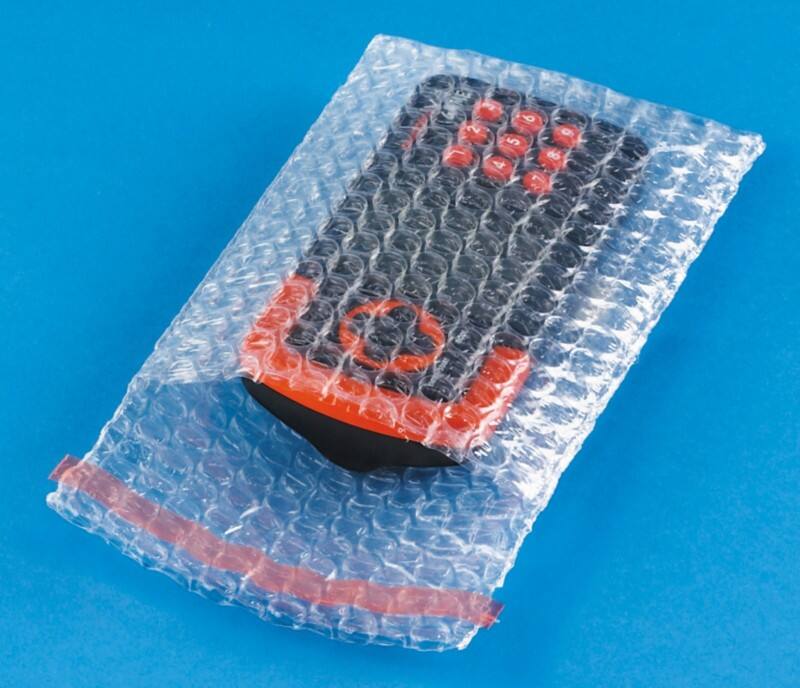 RAJA Luftpolster-Luftpolster-Versandtaschen LDPE (Polyethylen niedriger Dichte) Transparent 180 mm (H) Abziehstreifen 80 Mikron 600 Stück