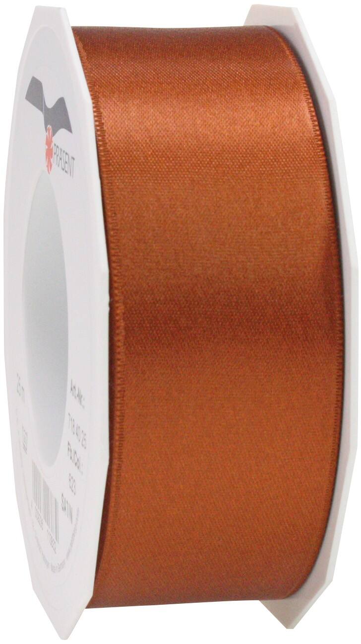 PRAESENT Doppelsatin 7184025-623 Zimt 40 mm x 25 m 2 Stück