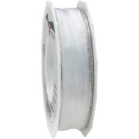 PRAESENT Seidenband 4722525-701 Weiß, Silber 25 mm x 25 m 2 Stück