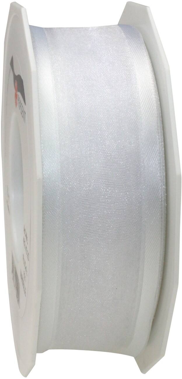 PRAESENT Organza 4834025-601  Weiß 40 mm x 25 m 2 Stück