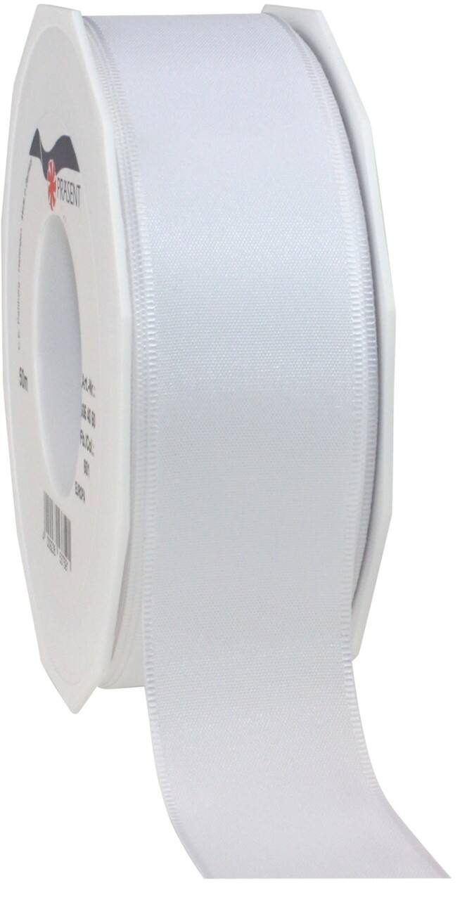 PRAESENT Taftband 6054050-601 Weiß 40 mm x 50 m 2 Stück