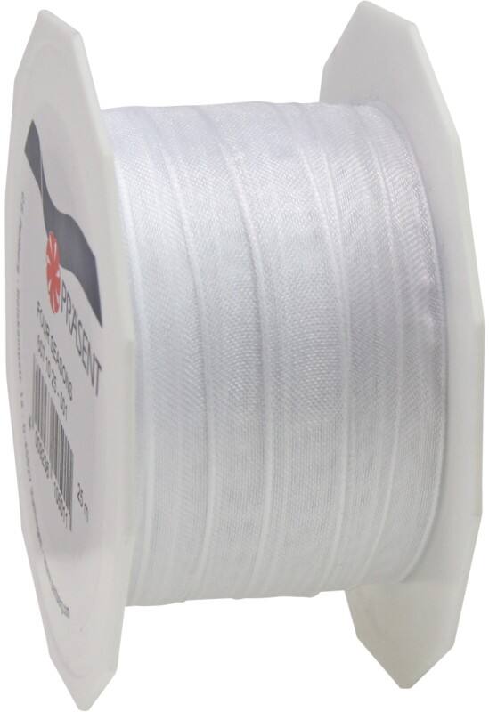 PRAESENT Organza 6071025-001 Weiß 10 mm x 25 m 2 Stück