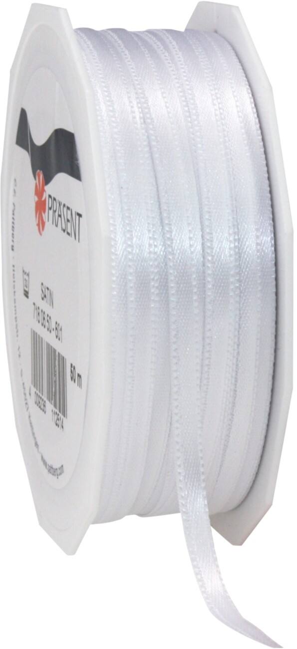 PRAESENT Doppelsatin 7180350-601 Weiß 3 mm x 50 m 2 Stück