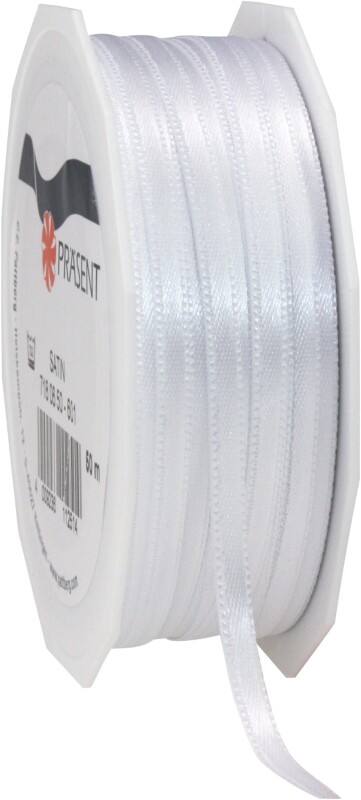 PRAESENT Doppelsatin 7180650-601 Weiß 6 mm x 50 m 2 Stück
