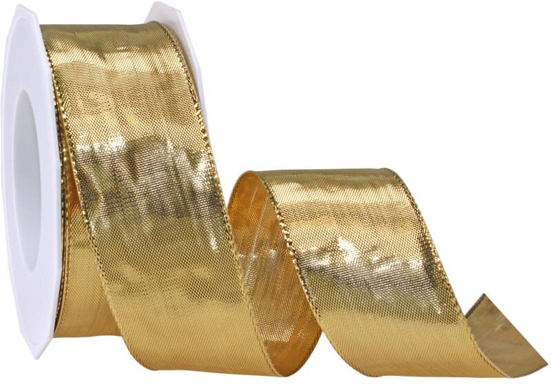 PRAESENT Geschenkband 1424020-734 Hellgold 40 mm x 20 m 2 Stück