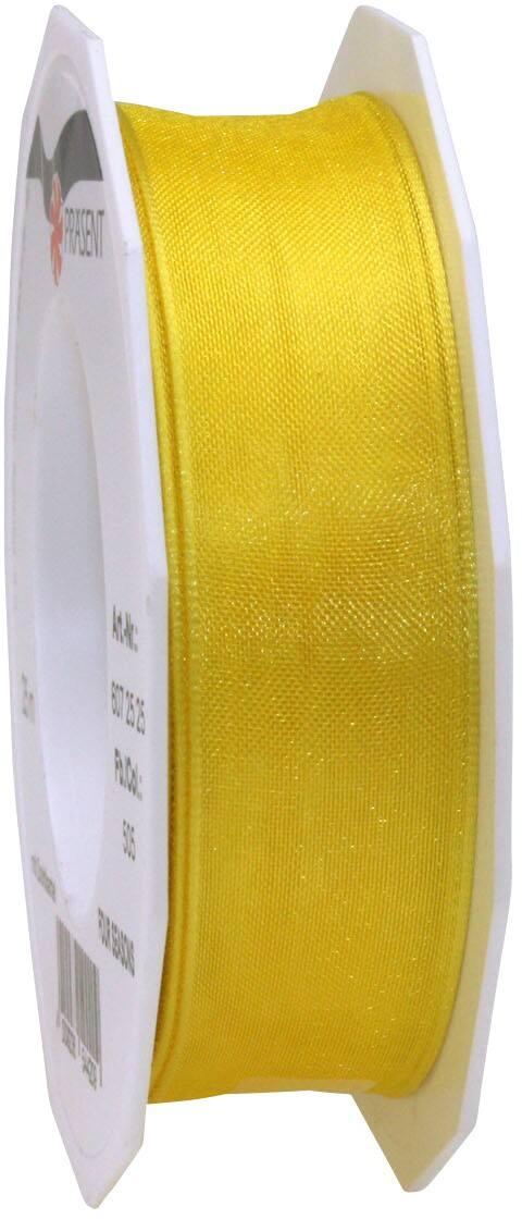 PRAESENT Organza 6072525-505 Gelb  25 mm x 25 m 2 Stück