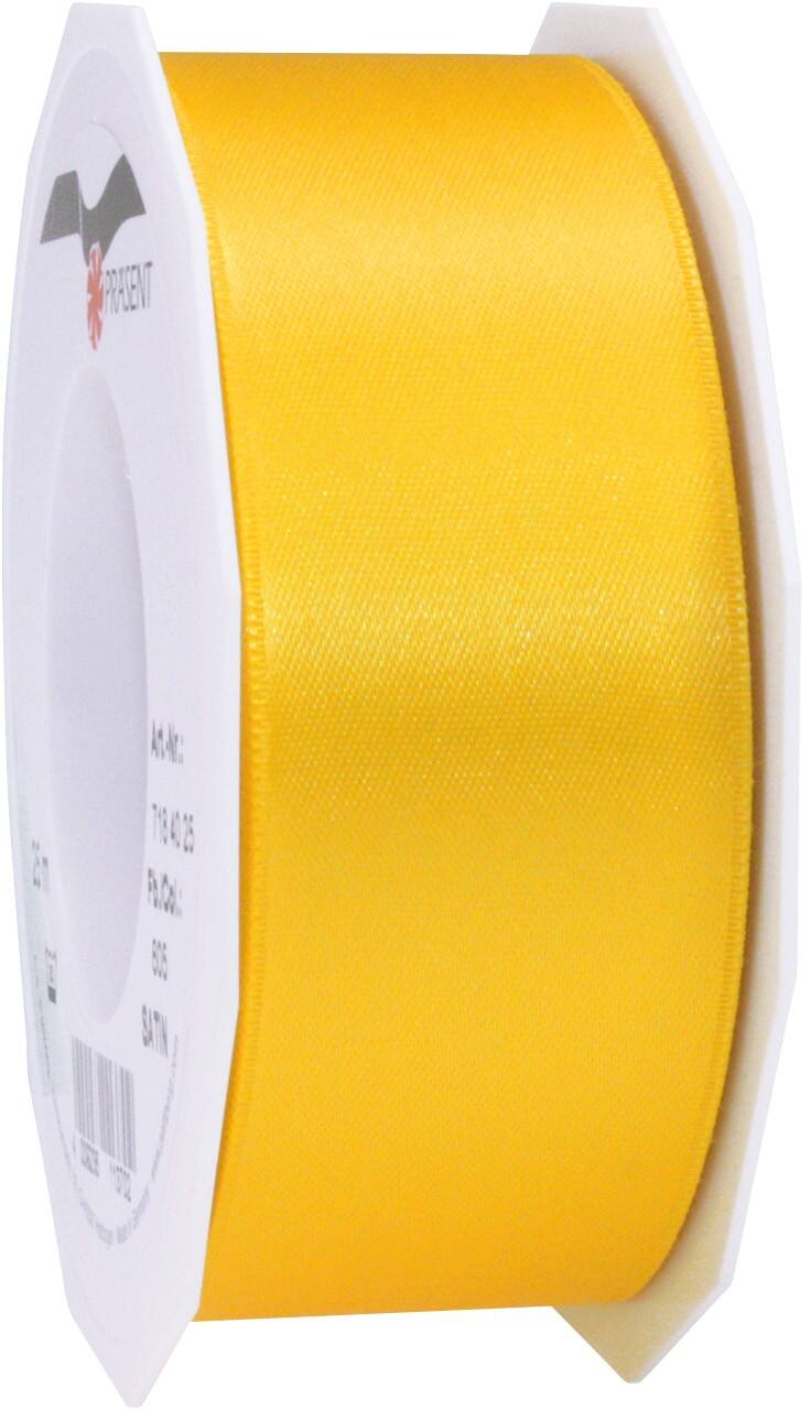 PRAESENT Doppelsatin 7184025-605 Gelb 40 mm x 25 m 2 Stück
