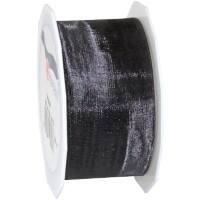 PRAESENT Organza 6014025-613 Schwarz 40 mm x 25 m 3 Stück
