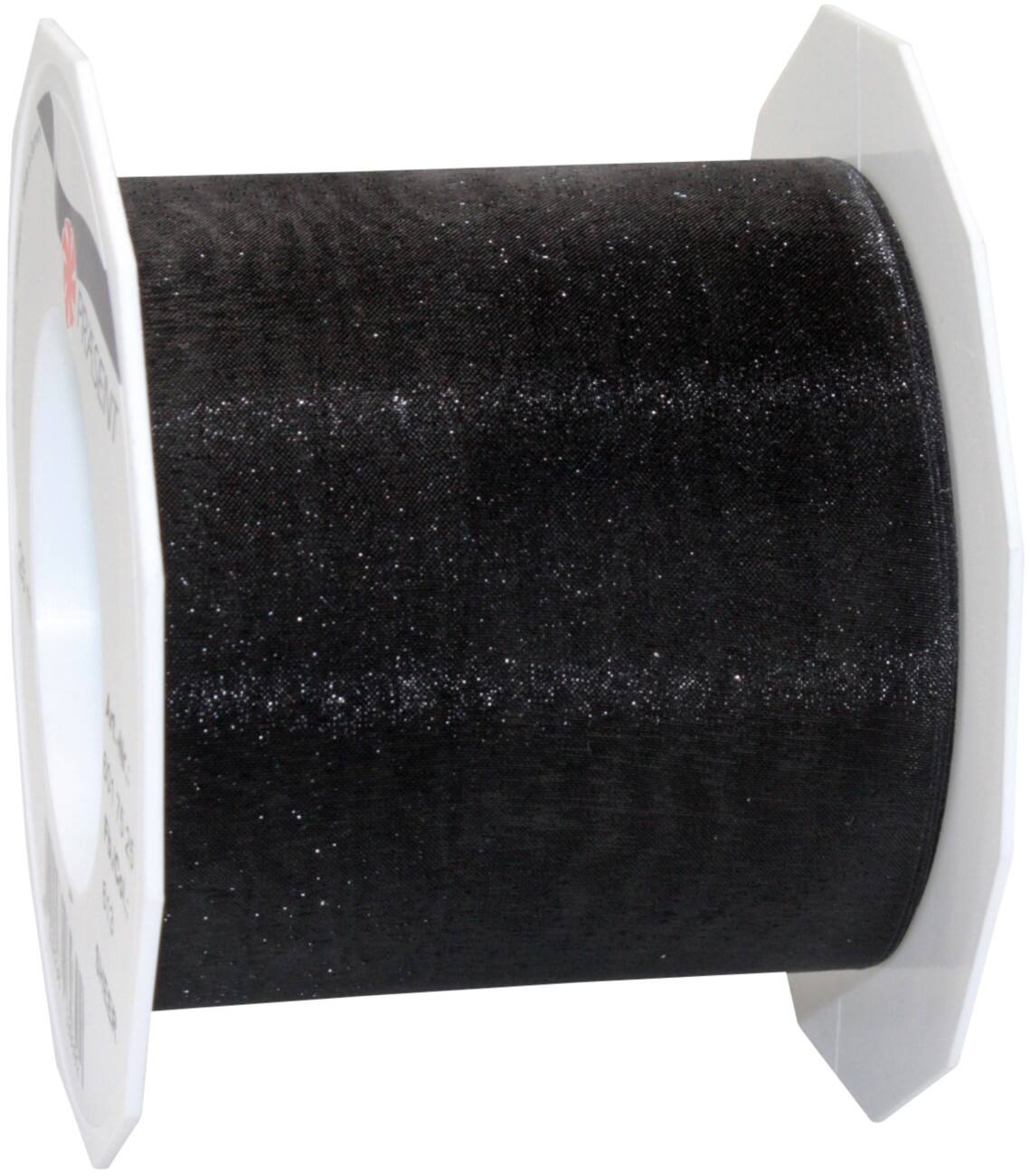 PRAESENT Organza 6017525-613  Schwarz 72 mm x 25 m 3 Stück