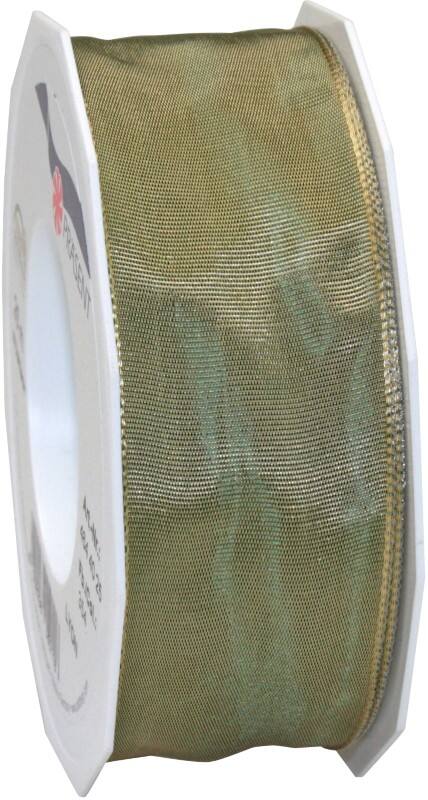 PRAESENT Seidenband 4644025-354 Antikgrün 40 mm x 25 m 2 Stück