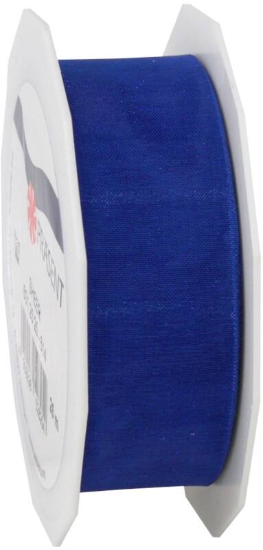 PRAESENT Organza 6012525-614 Royalblau 25 mm x 25 m 3 Stück
